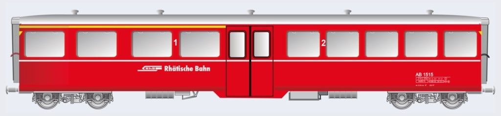 Leichte Bauart, Beschriftung RhB Rhätische Bahn/RhB Ferrovia retica, Aussenschwingtüren, Metall/Kunststoff Mischbauweise, LÜP.: 811 mm